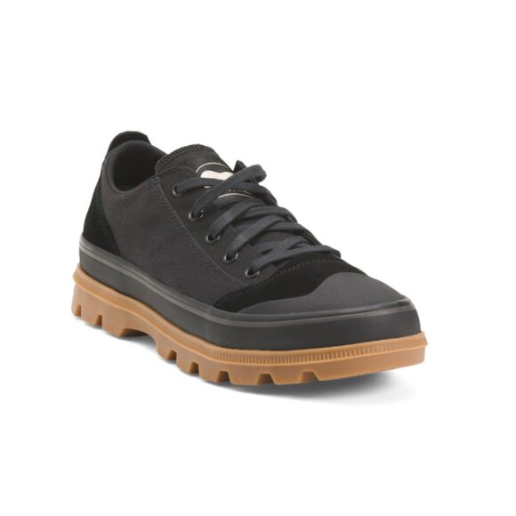 SOREL Black Men's Suede And Canvas Scout N About Low Sneakers - Picture 1 of 2